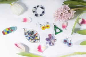 Glass Jewellery Workshop - What you can make: earrings, pendants, rings, and brooch options